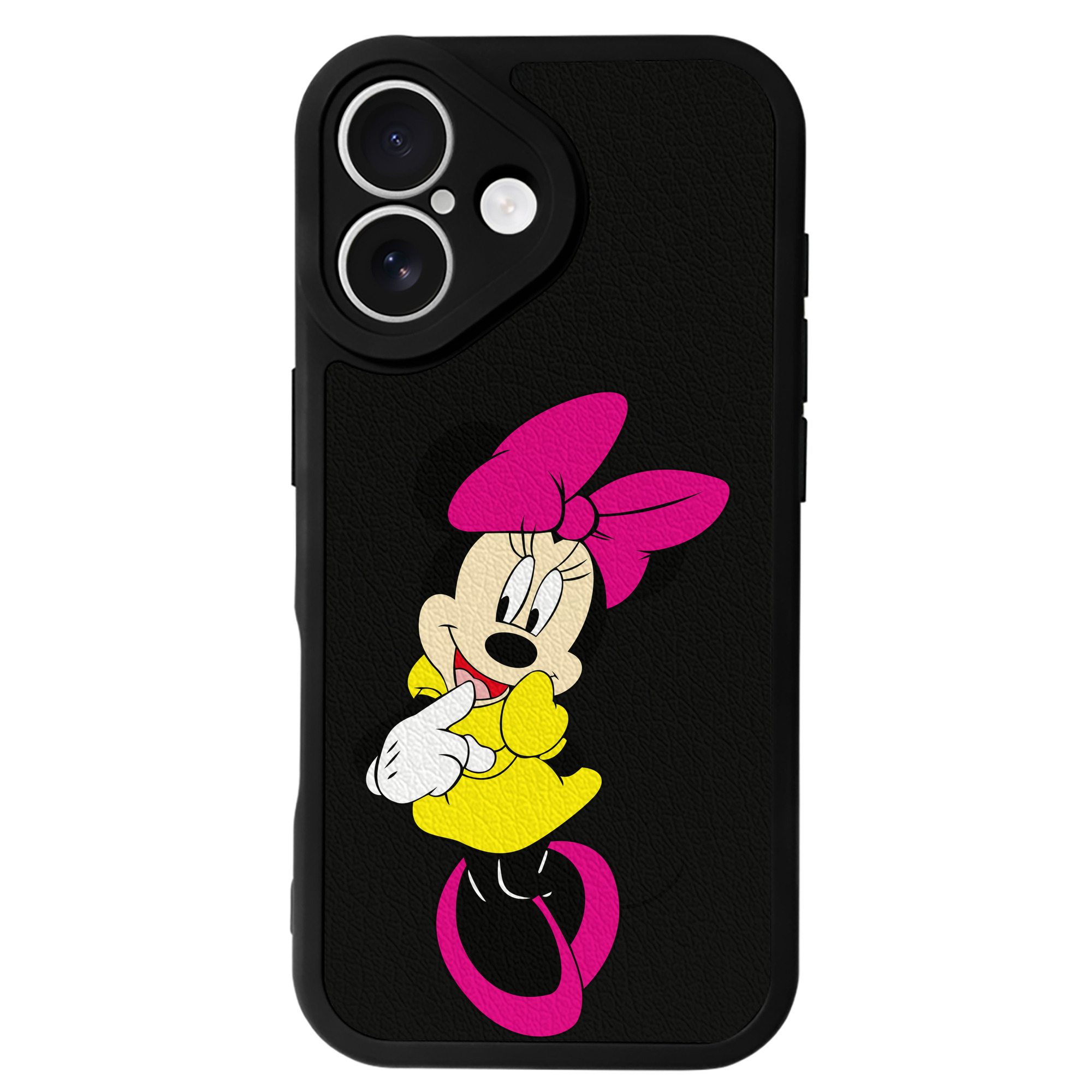 （画像用） ミッキーマウス Mickey Mouse 【iPhone 16シリーズ対応】シリコンスマホケース（レザー調） 材質：シリコン